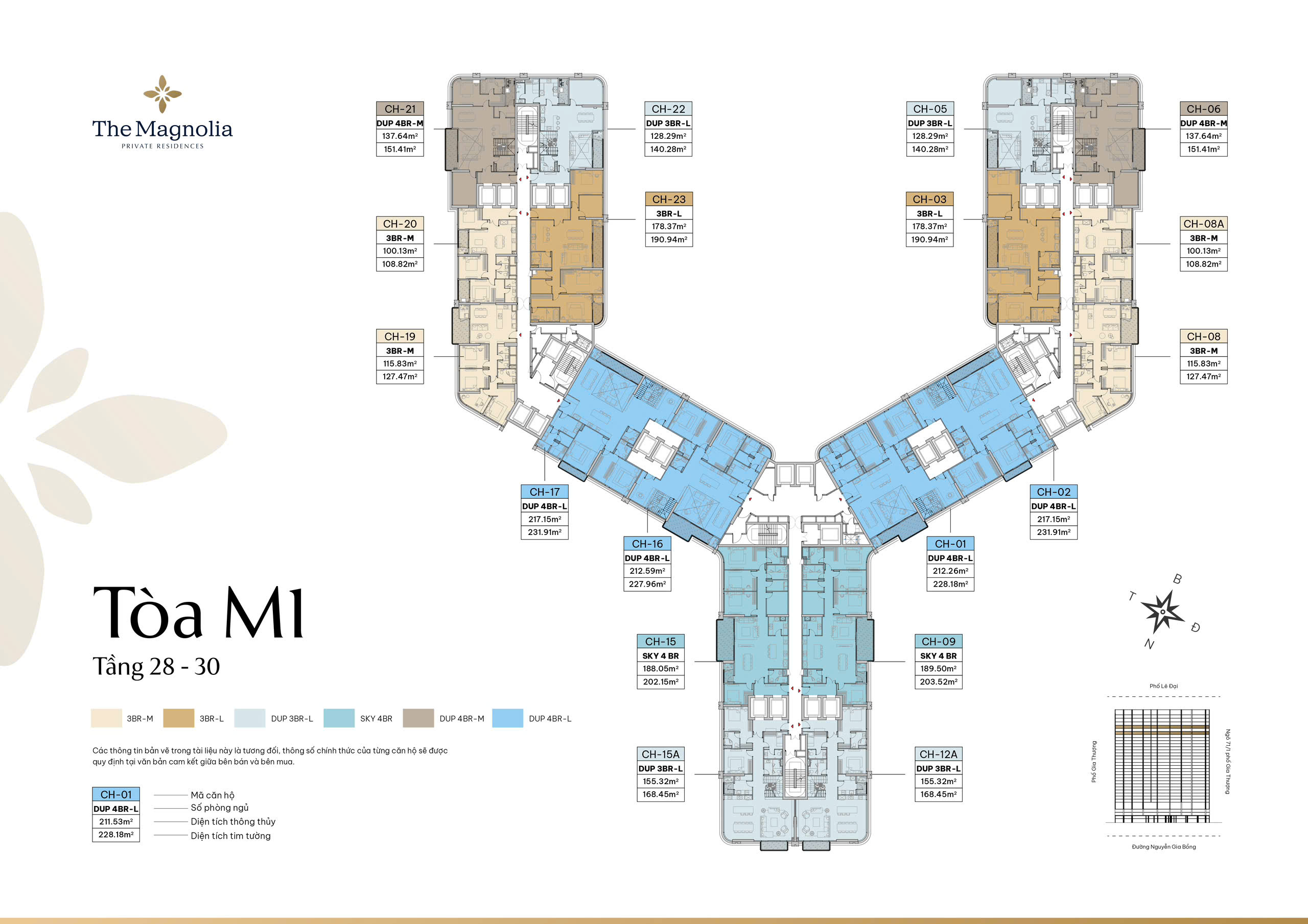 Mặt Bằng Tòa M1 Tầng 28-30