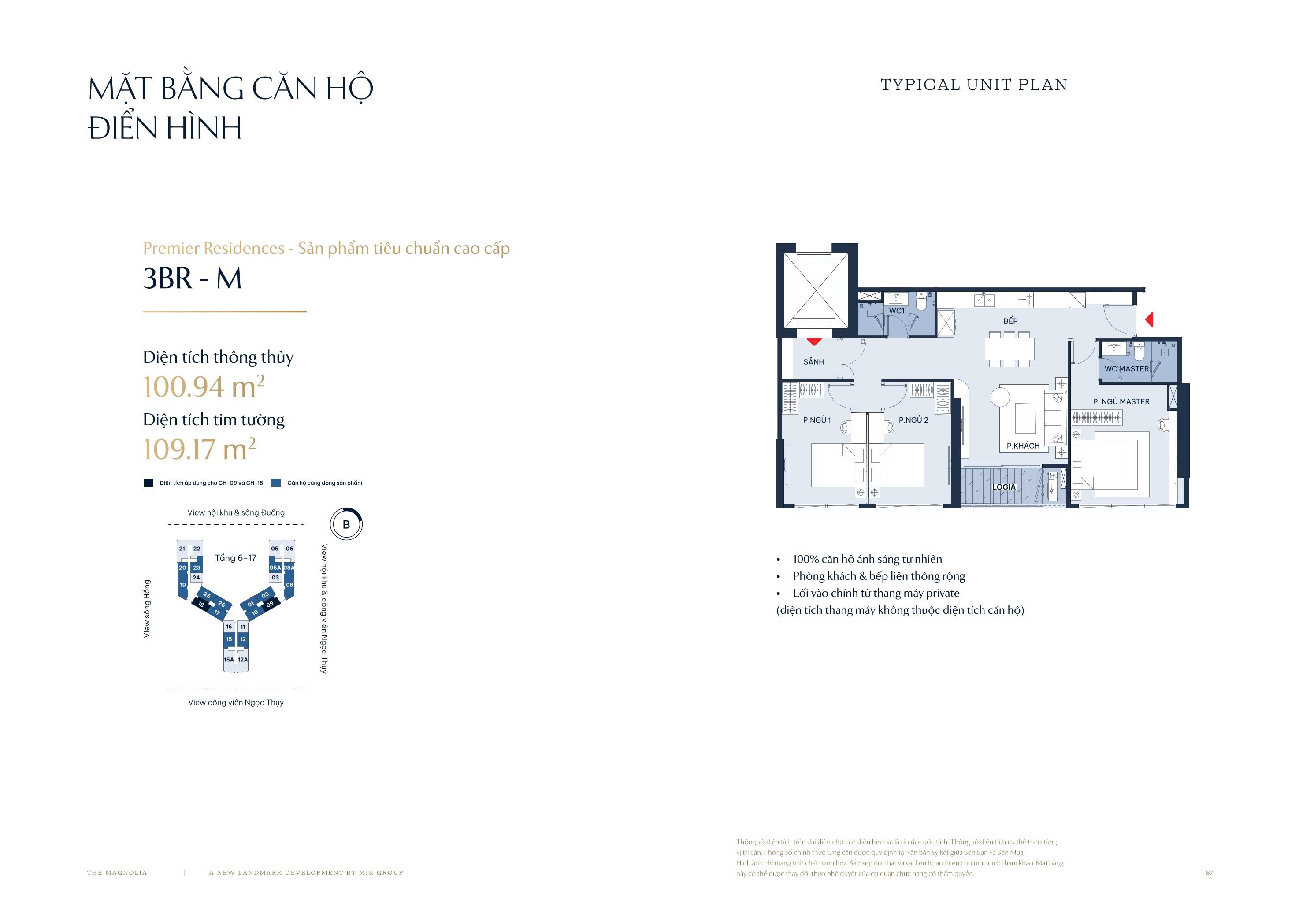 Mặt Bằng Căn Hộ 3BR The Magnolia